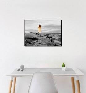 Moyen Tableau Phare de Nouvelle-Ecosse noir et blanc