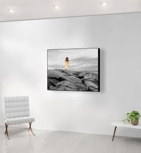 Moyen Tableau Phare de Nouvelle-Ecosse noir et blanc