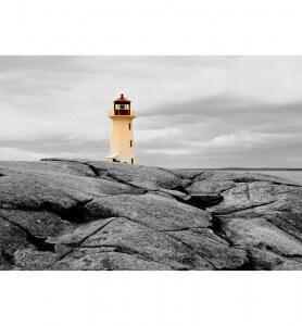 Tableau Phare de Nouvelle-Ecosse noir et blanc