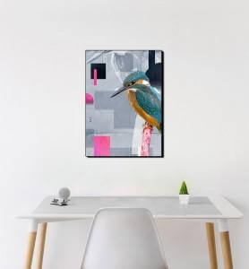 PETIT TABLEAU OISEAU POP MARTIN PECHEUR