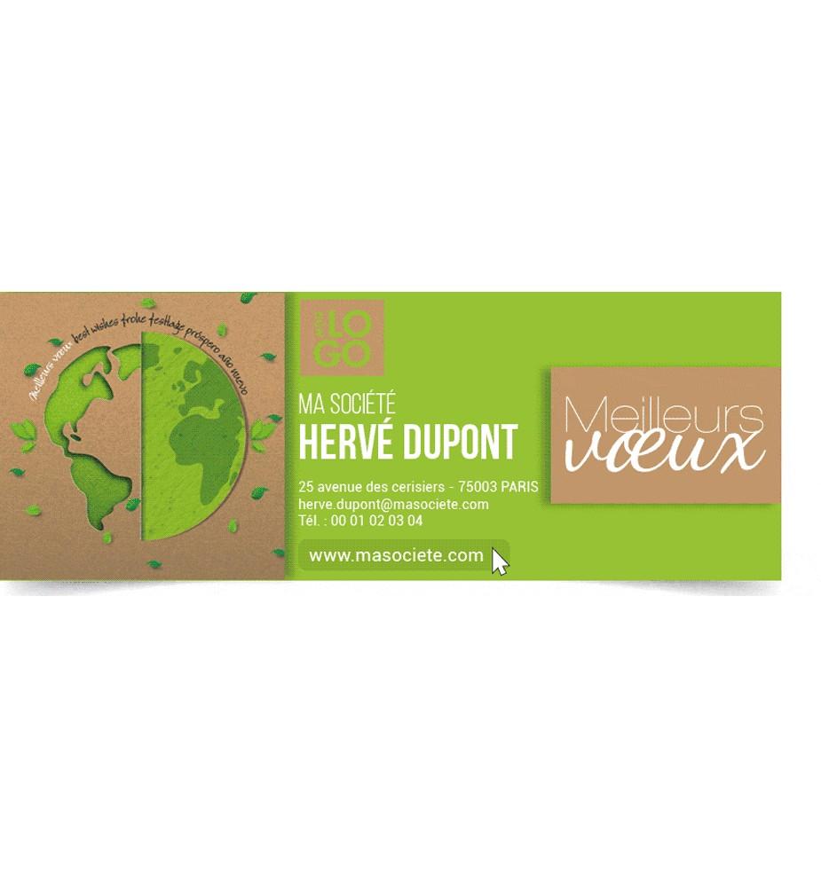 Signature mail planète verte animée et personnalisée