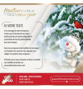 Carte virtuelle Noël bonhomme de neige.