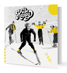 Carte de vœux ski.