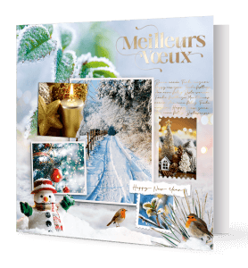 Carte de vœux Noël chaleureux.