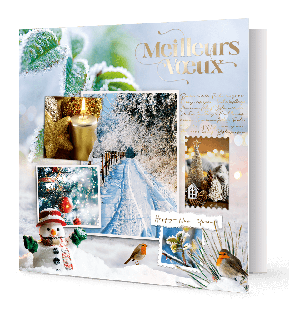 Carte de vœux Noël chaleureux.