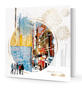 Carte de vœux urbanisme façon art.