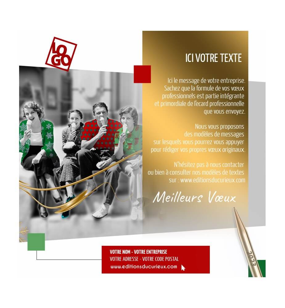 Ecard fixe heureux en équipe.