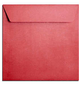 Enveloppes rouge luxe format carré - Cartes de vœux entreprise