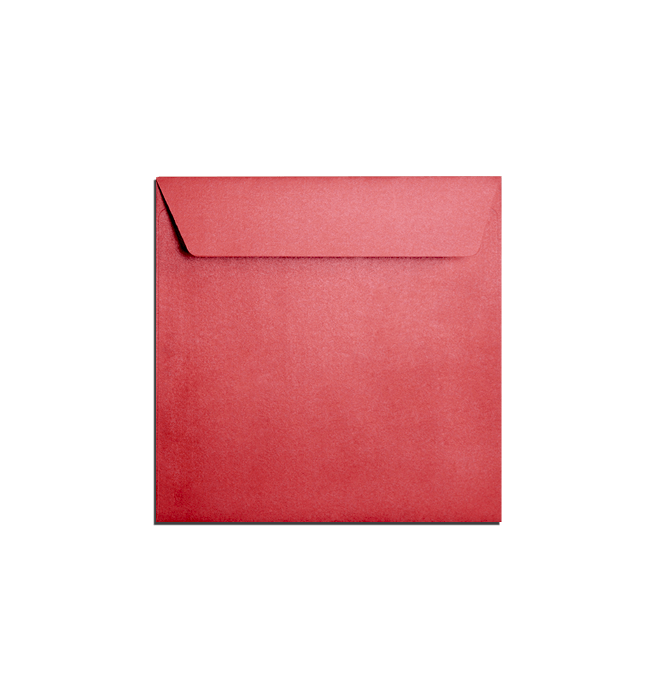 Enveloppes rouge luxe format carré - Cartes de vœux entreprise