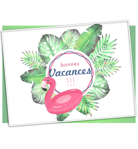 Ecard congés Flamand rose