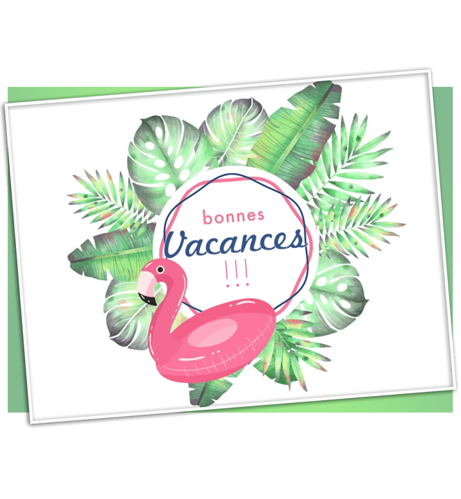 Ecard congés Flamand rose
