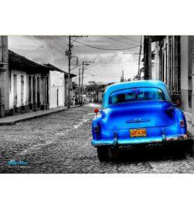 Tableau Vieille voiture à Cuba noir et blanc